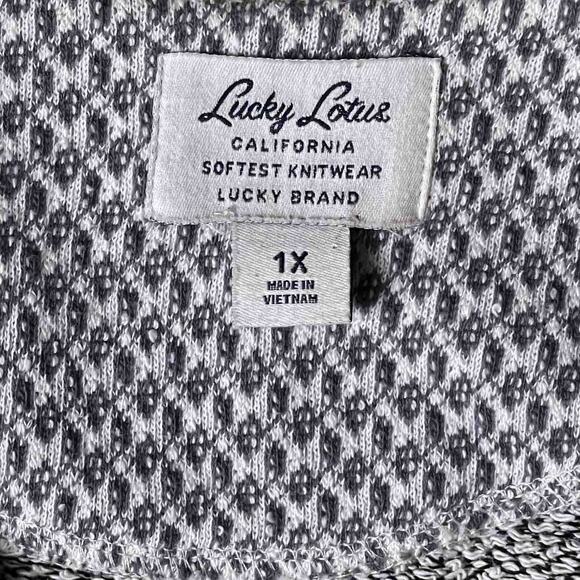 Lucky Lotus by Lucky Brand Gray Knit Moto Jacket 1X - Picture 10 of 15